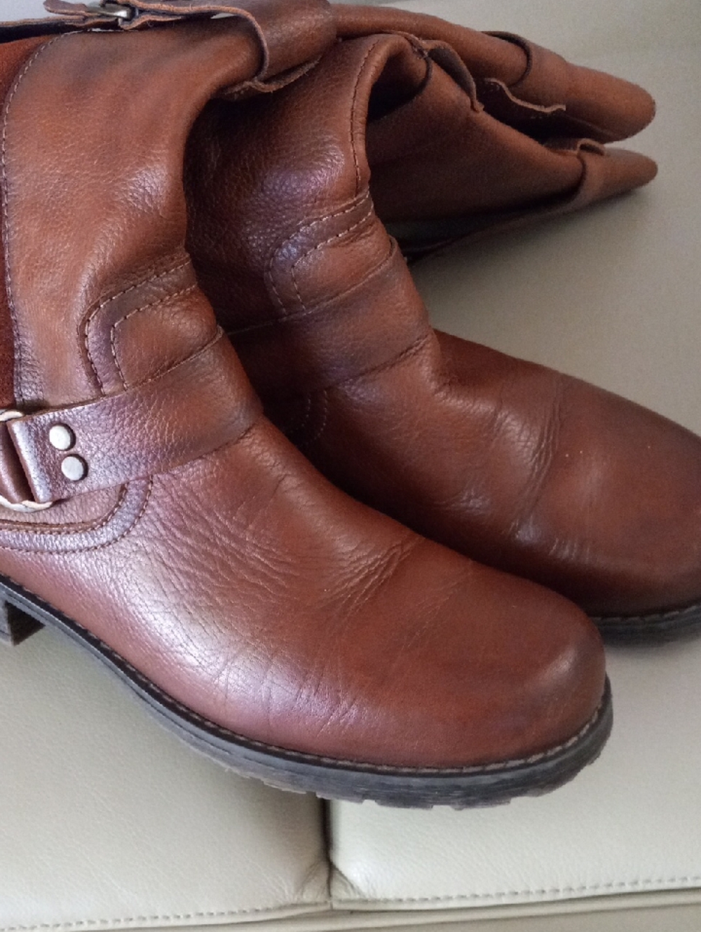PIKOLINOS Chestnut Brown Leather Mid-Calf Riding Boots Size 39 - Picture 9 of 13